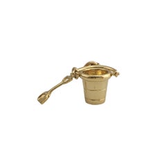 14K Yellow Gold Sand Bucket And Shovel Charm