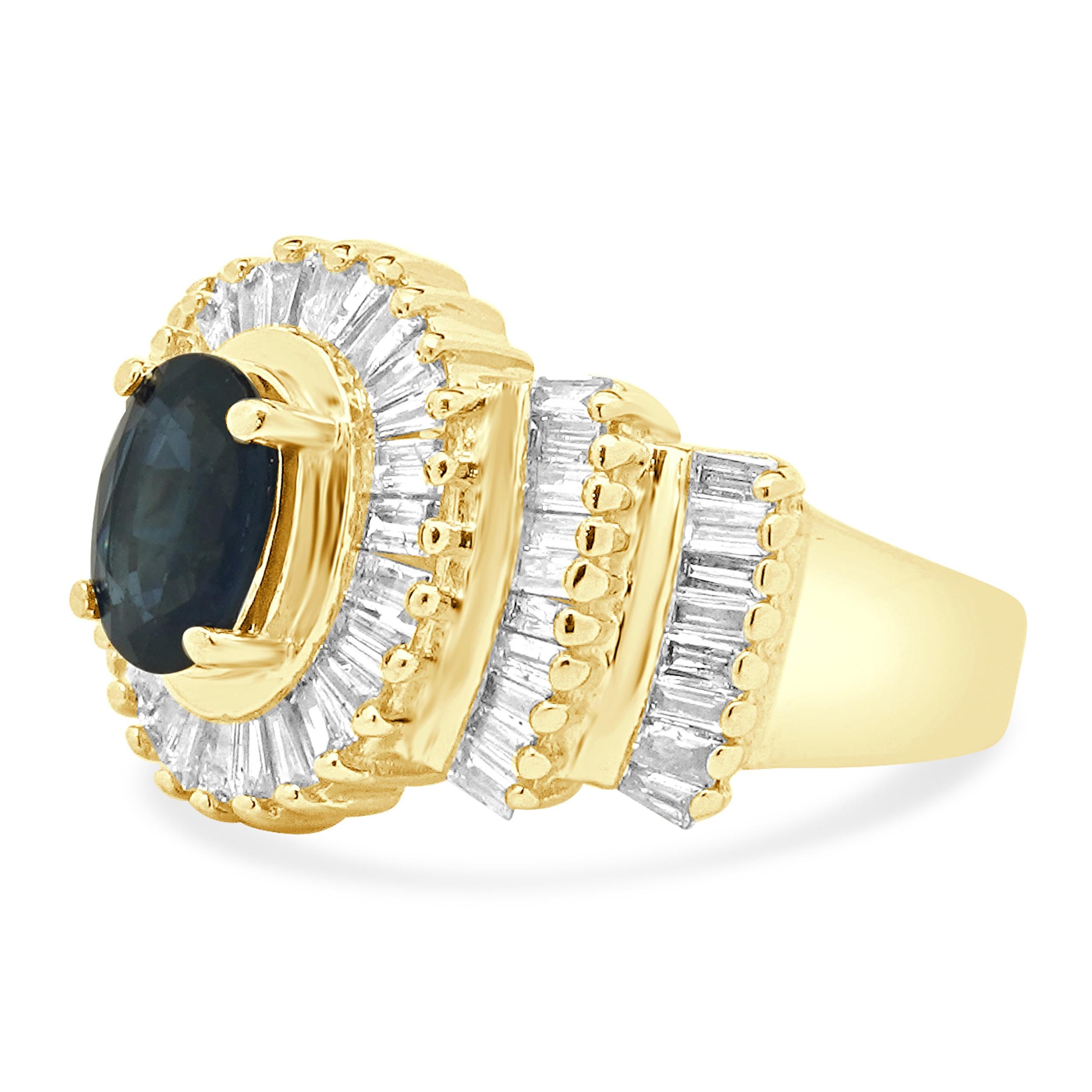 Matériau : Or jaune 14K
Diamant : 62 taille baguette = 1,50cttw
Couleur : J
Clarté : SI2-I1
Saphir : taille ovale = 0,95ct
Taille de l'anneau : 8 (veuillez prévoir jusqu'à 2 jours ouvrables supplémentaires pour les demandes de taille)
Poids : 6.97