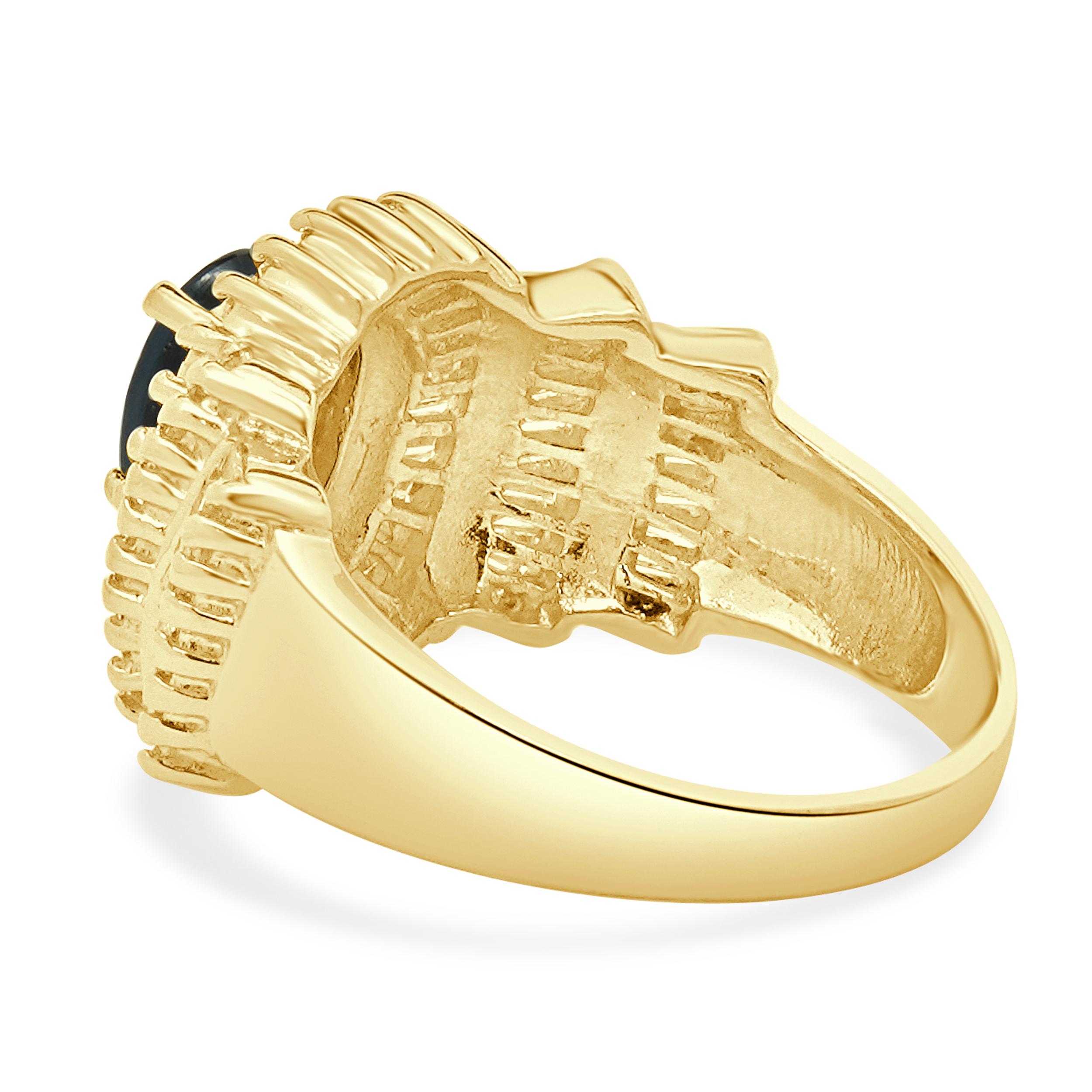 Bague ballerine en or jaune 14 carats, saphir et diamants Excellent état - En vente à Scottsdale, AZ