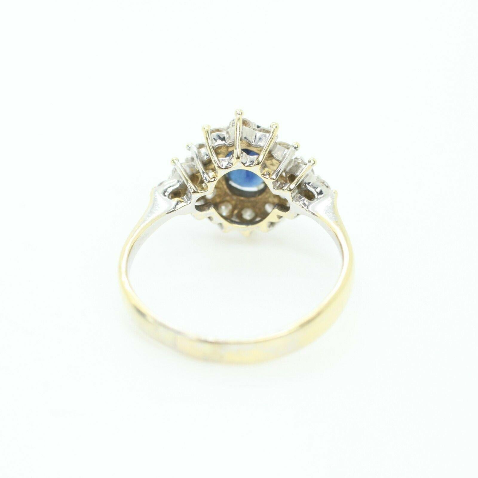 Oval Cut 14k Yellow Gold Sapphire and Diamond Cocktail Ring