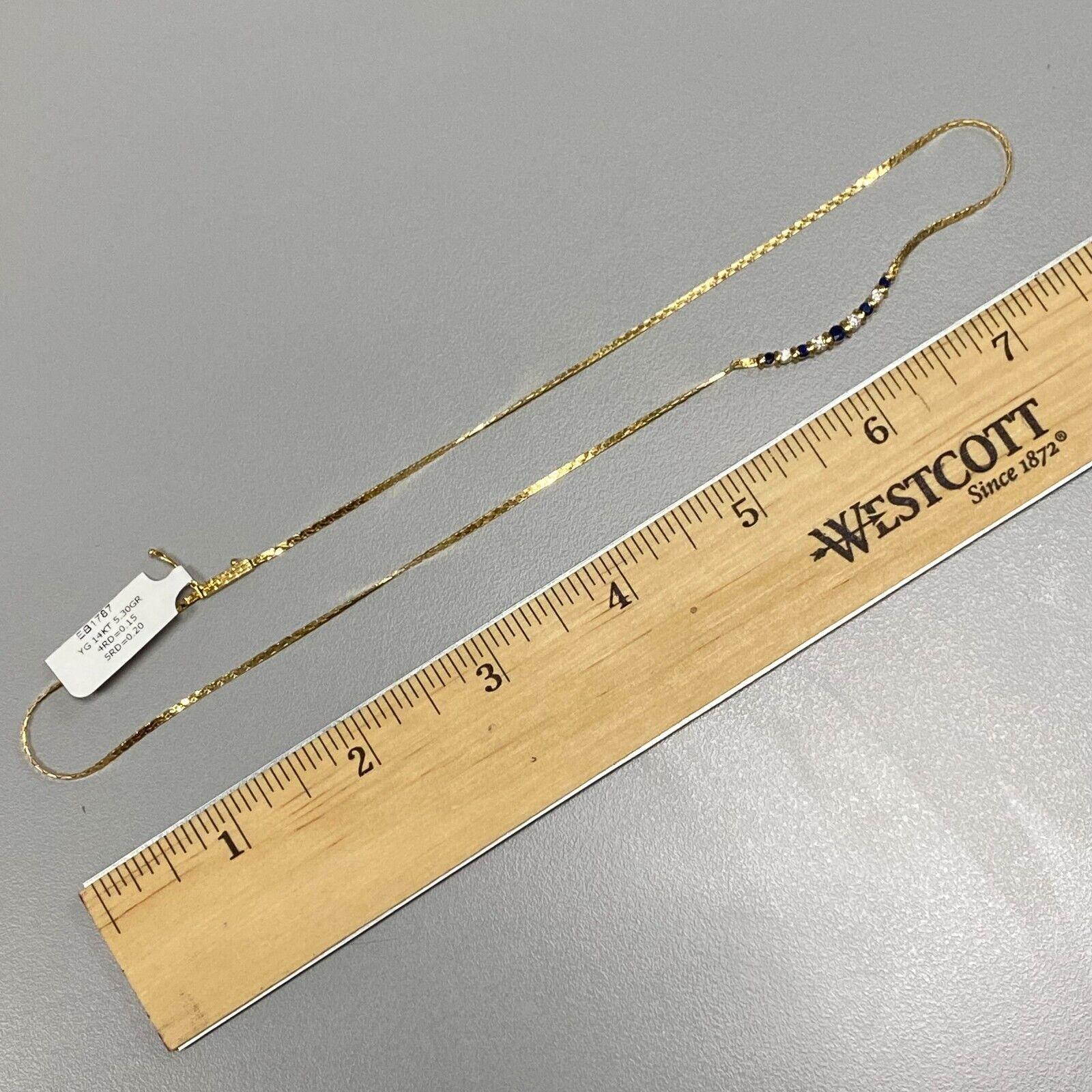 Halskette aus 14k Gelbgold mit Saphiren und Diamanten im Zustand „Hervorragend“ in Los Angeles, CA