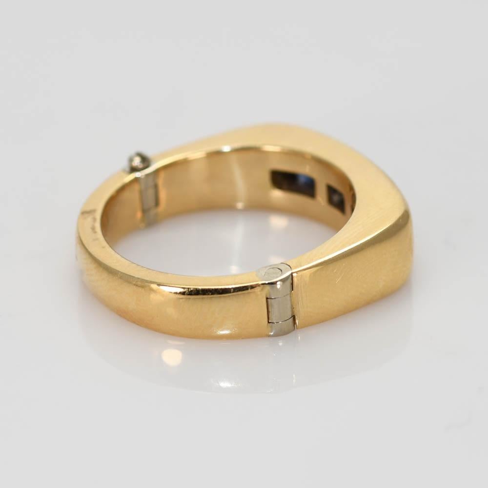 14K Gelbgold Saphir- und Diamantring 10g für Damen oder Herren