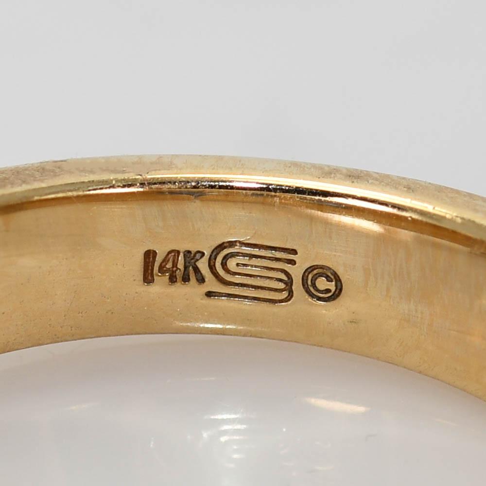 14K Gelbgold Saphir- und Diamantring 10g 2