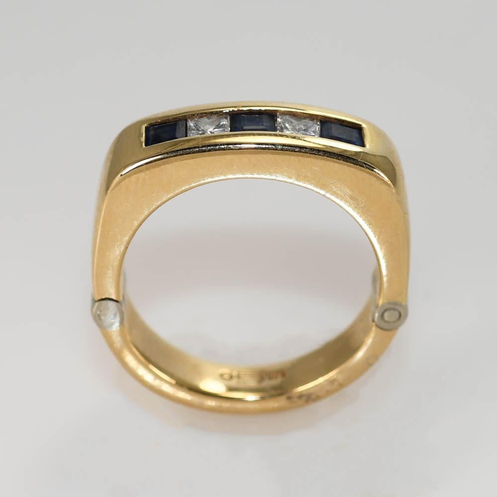 14K Gelbgold Saphir- und Diamantring 10g 3
