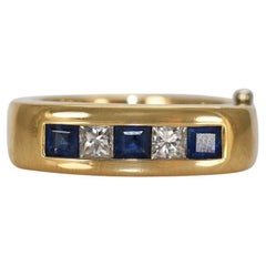 14K Gelbgold Saphir- und Diamantring 10g
