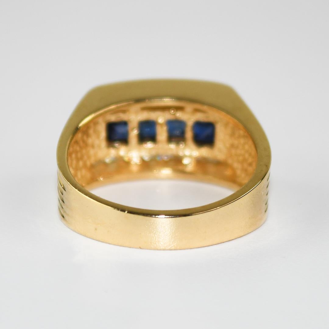14K Gelbgold Saphir und Diamant Ring 8.5g im Zustand „Hervorragend“ im Angebot in Laguna Beach, CA