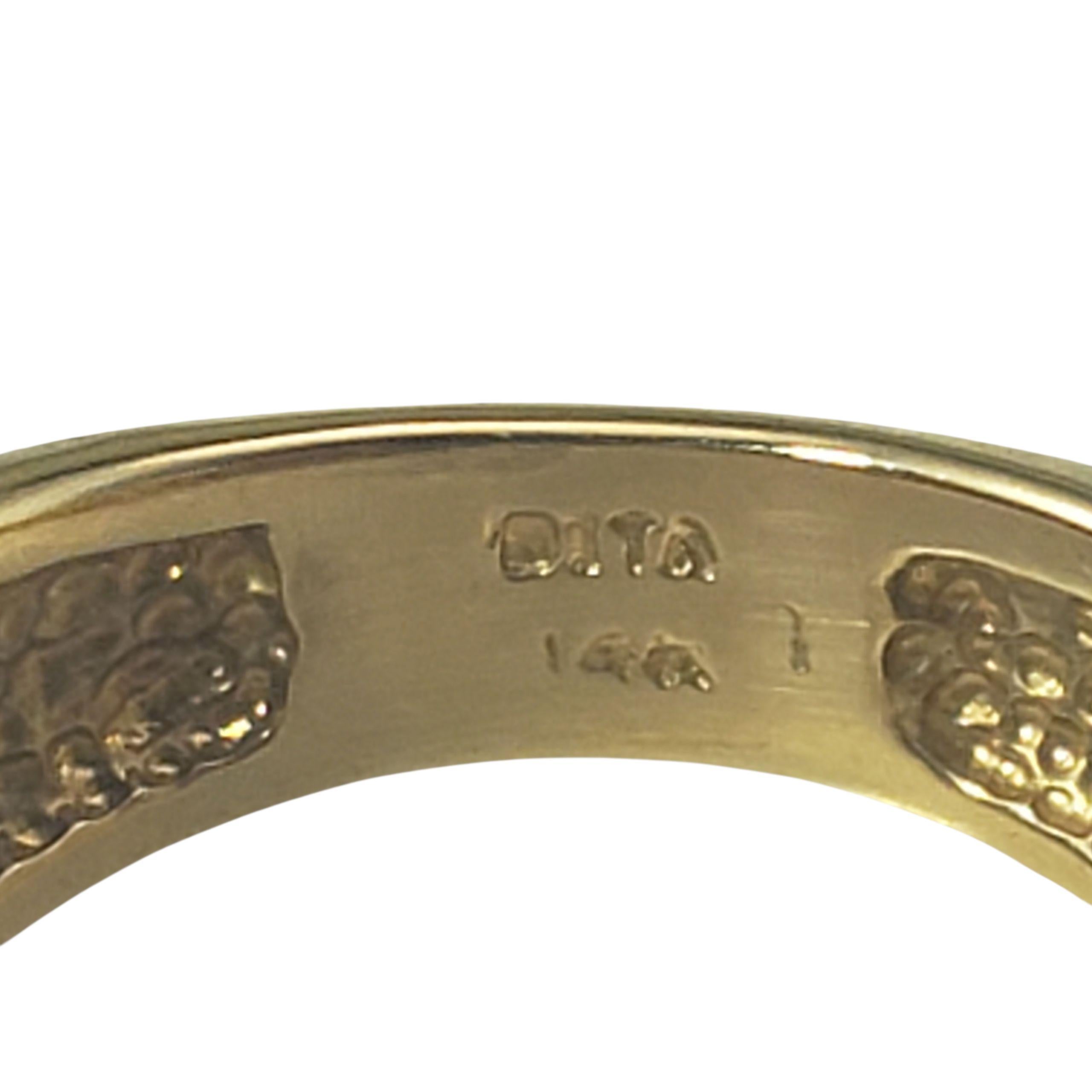 14K Yellow Gold Sapphire and Diamond Wide Band Ring Size 7 JAGi Certified #22676 For Sale 1