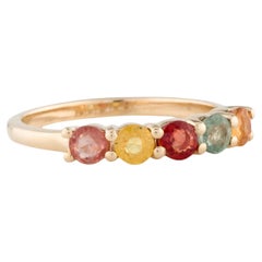 Bracelet saphir en or jaune 14 carats, saphirs ronds de 0,74 carat, taille 6
