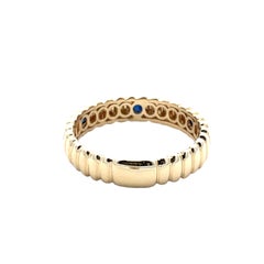 Bague en or jaune 14K avec 0.16ct saphirs bleus, taille 6.75