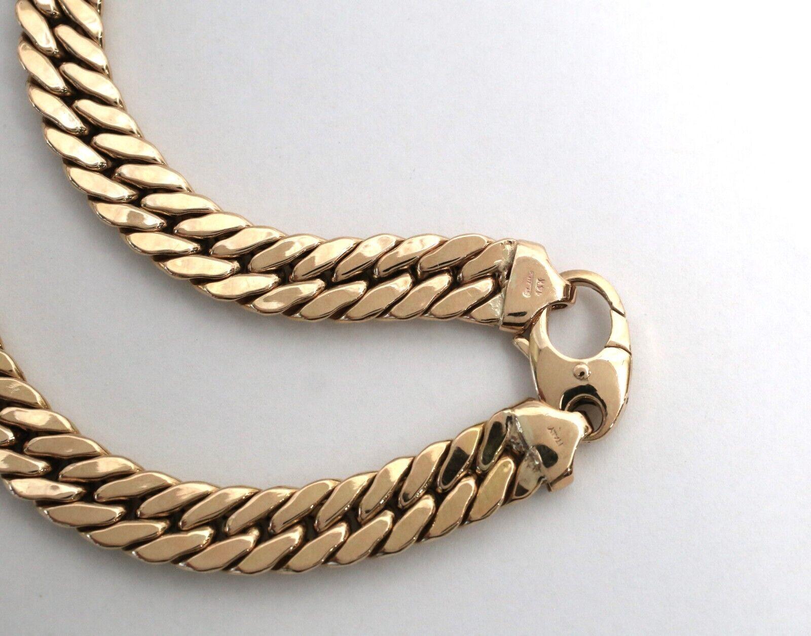 14k Yellow Gold Sapphire Choker Necklace, 14.25 inches - 37.2g 1