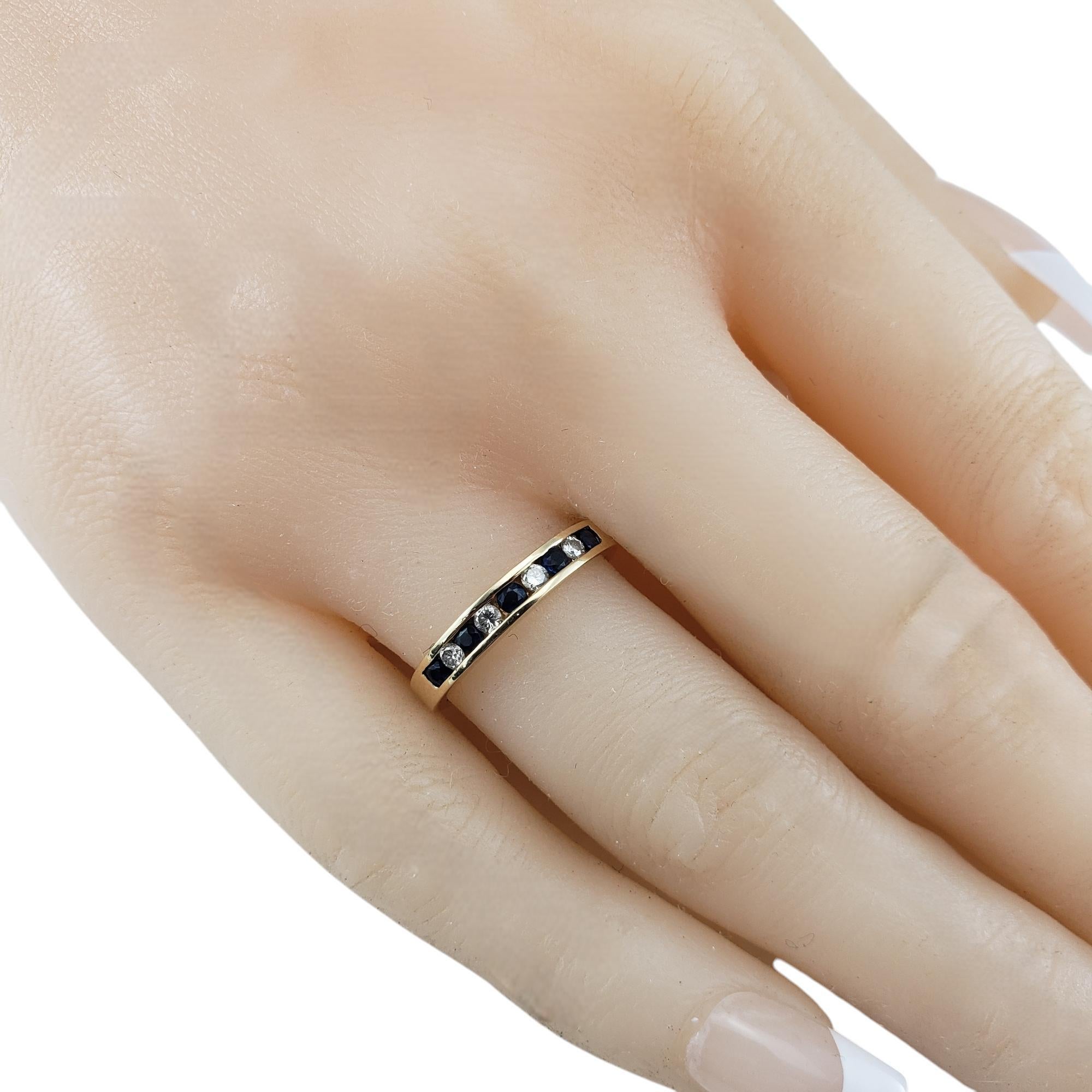 14K Yellow Gold Sapphire & Diamond Band Ring Size 6.25 #19895 For Sale 2