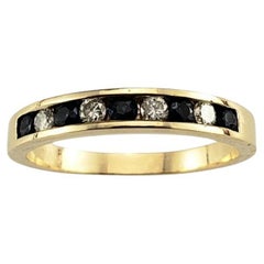 Anillo de oro amarillo de 14 quilates con zafiro y diamantes talla 6,25 #19895