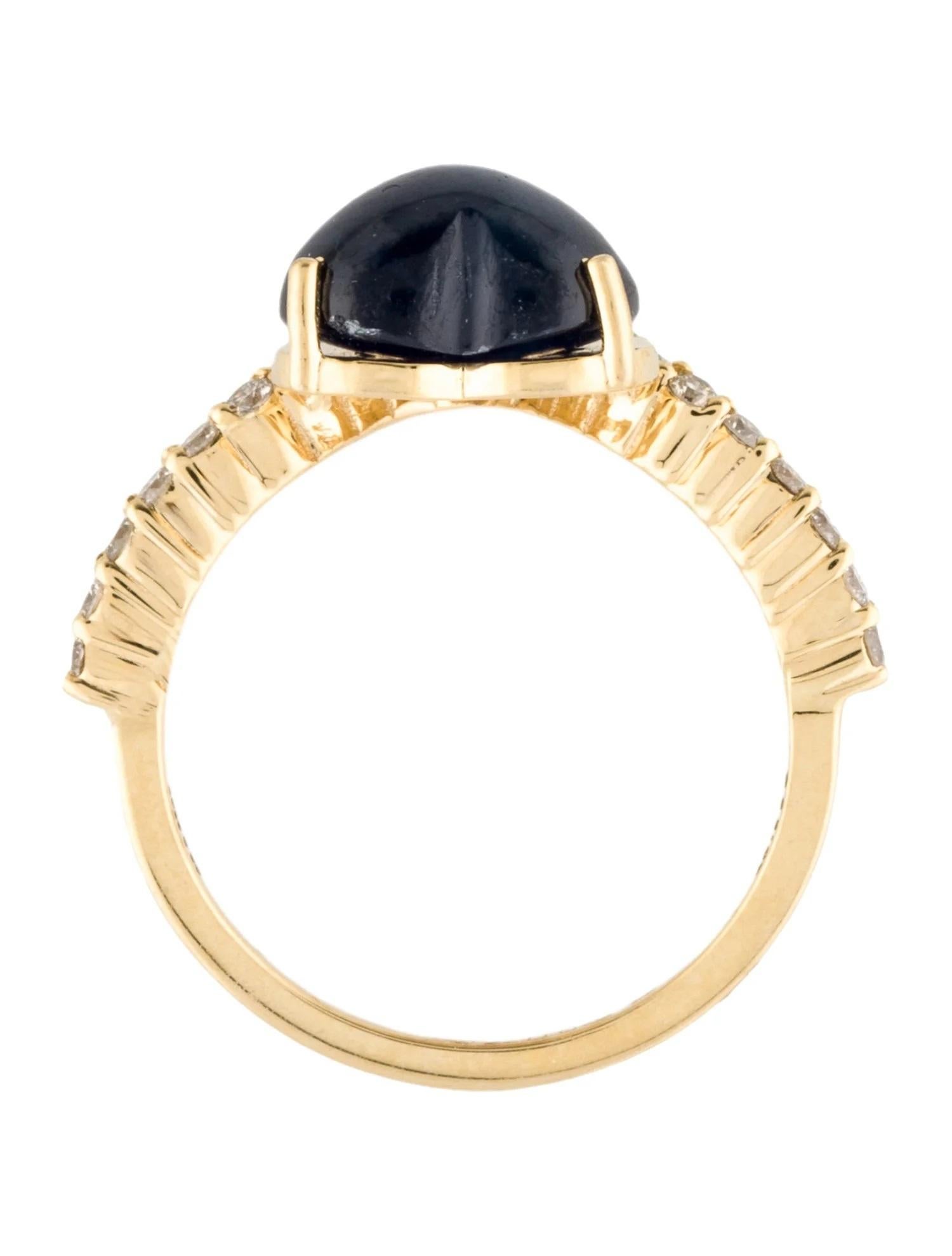 Bague cocktail en or jaune 14 carats, saphir et diamants, taille 6,25 Neuf - En vente à Holtsville, NY