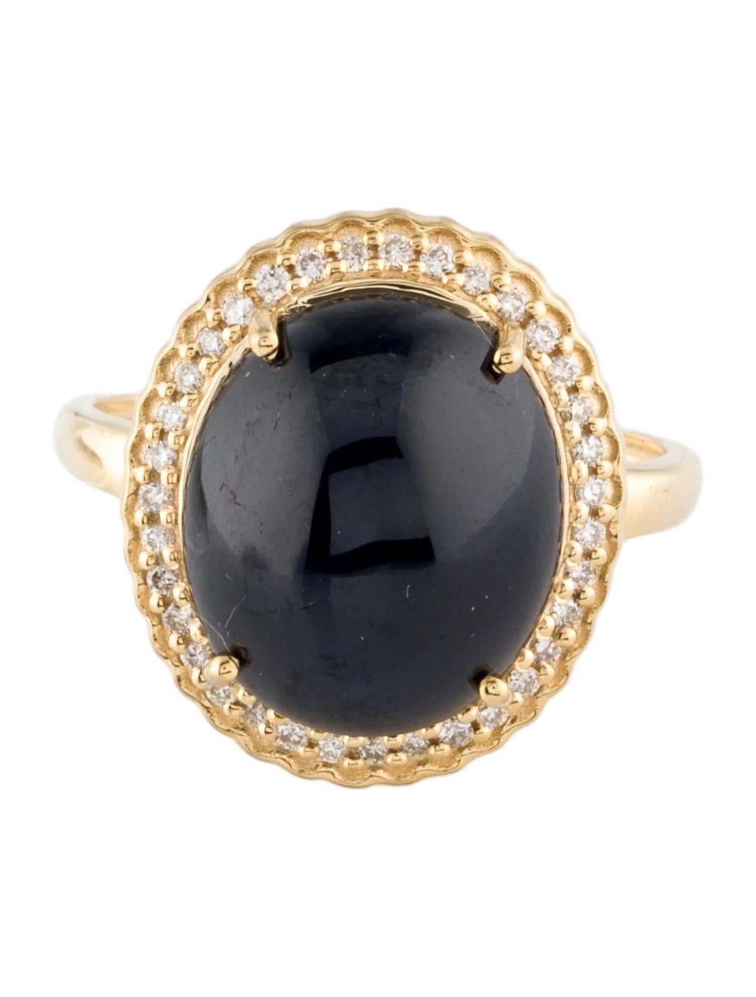 Artiste Bague cocktail en or jaune 14 carats, saphir et diamants, taille 7 en vente