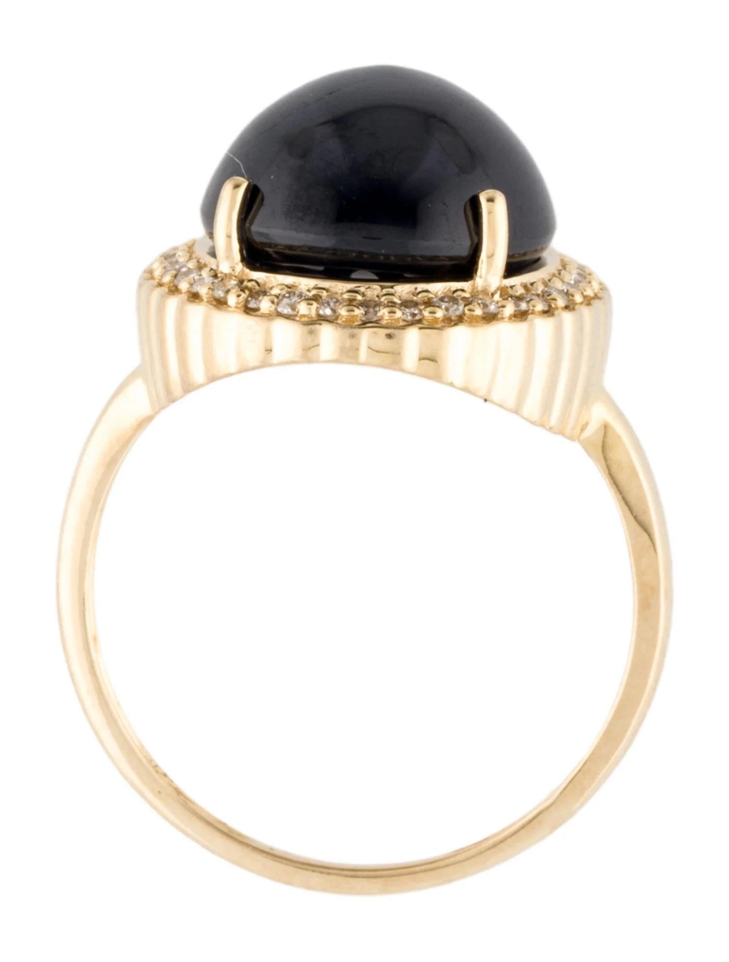 Bague cocktail en or jaune 14 carats, saphir et diamants, taille 7 Neuf - En vente à Holtsville, NY