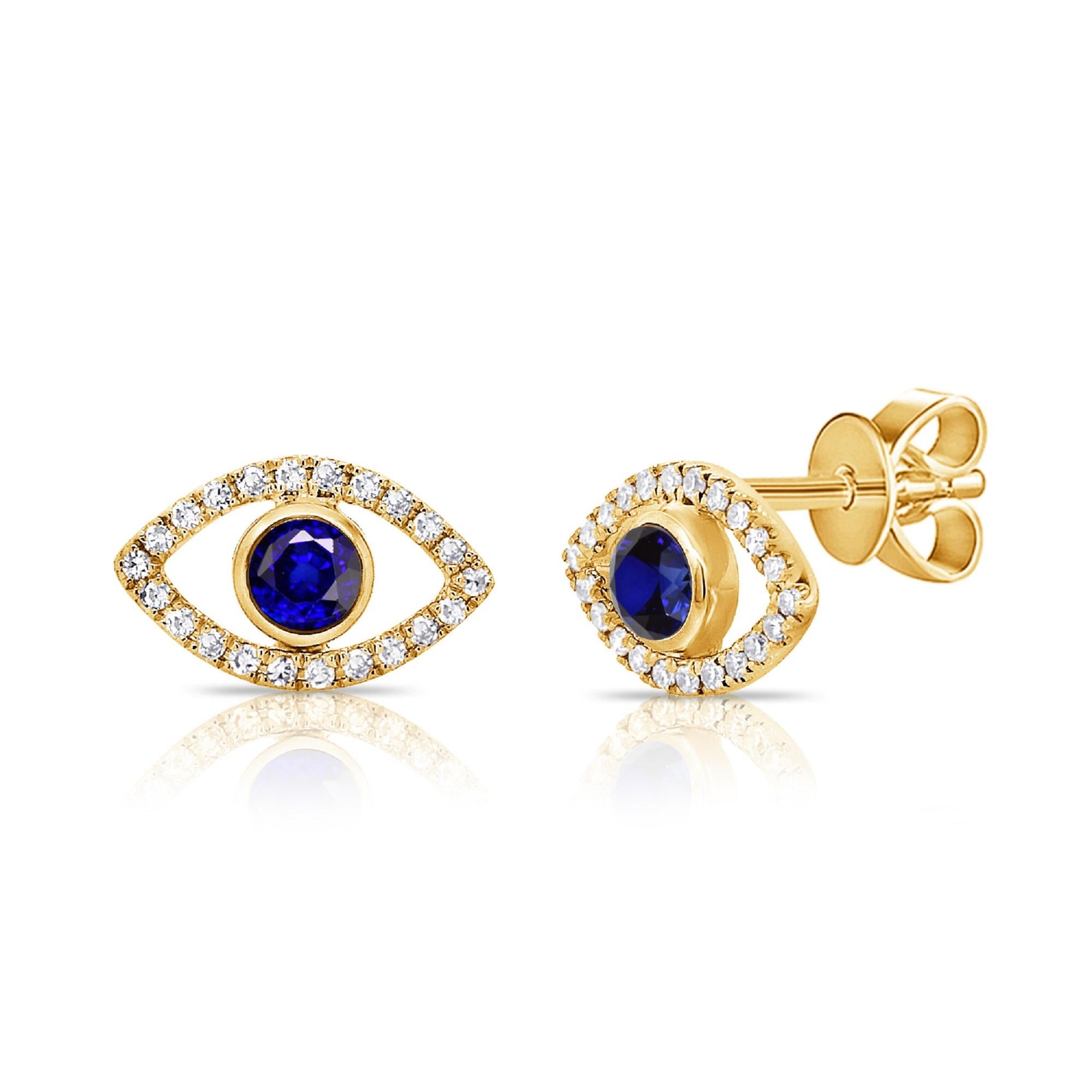 evil eye earrings 14k gold