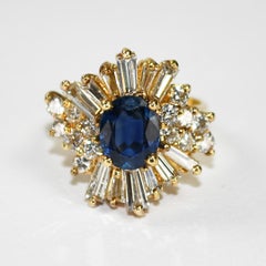 Parure saphir et diamant en or jaune 14K