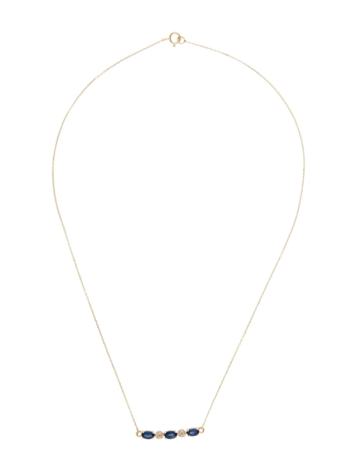 Collar Colgante de Zafiro y Diamante en Oro Amarillo de 14K con Sa Oval de 0,73 Quilates Artista en venta