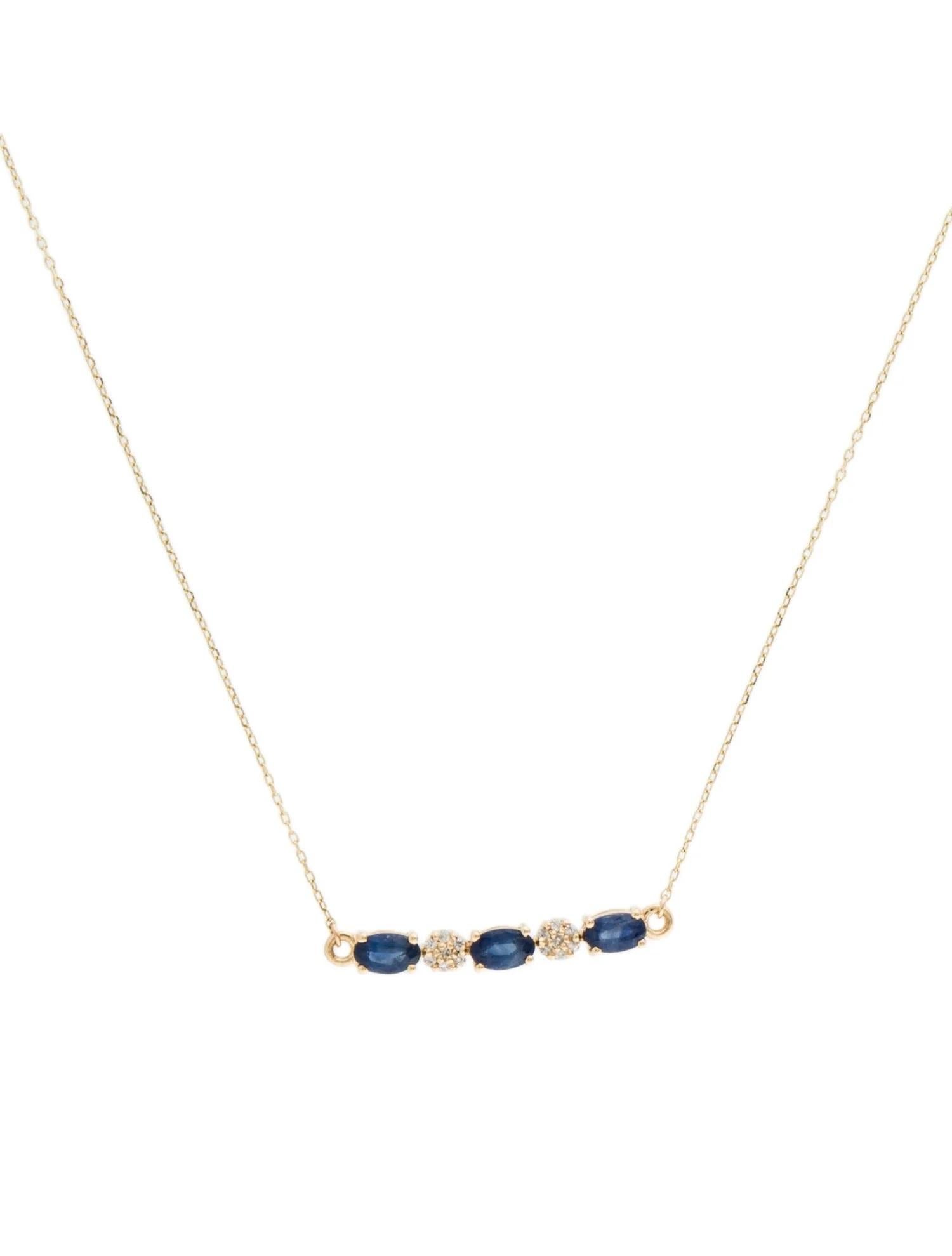 Collar Colgante de Zafiro y Diamante en Oro Amarillo de 14K con Sa Oval de 0,73 Quilates Corte oval en venta