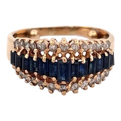 14K Yellow Gold Sapphire
Diamond Ring