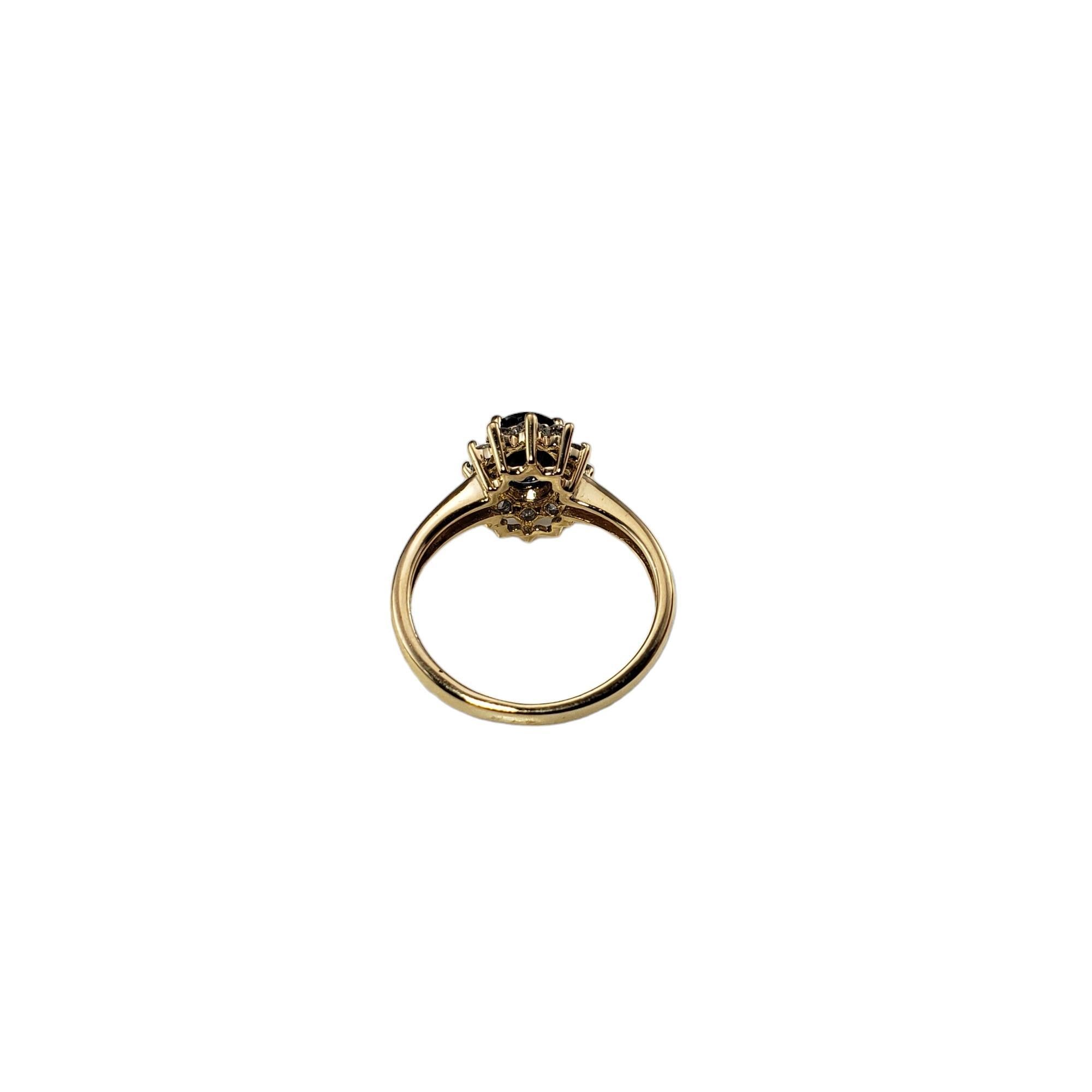 Women's 14K Yellow Gold Sapphire & Diamond Ring Size 5.25 #15745 For Sale