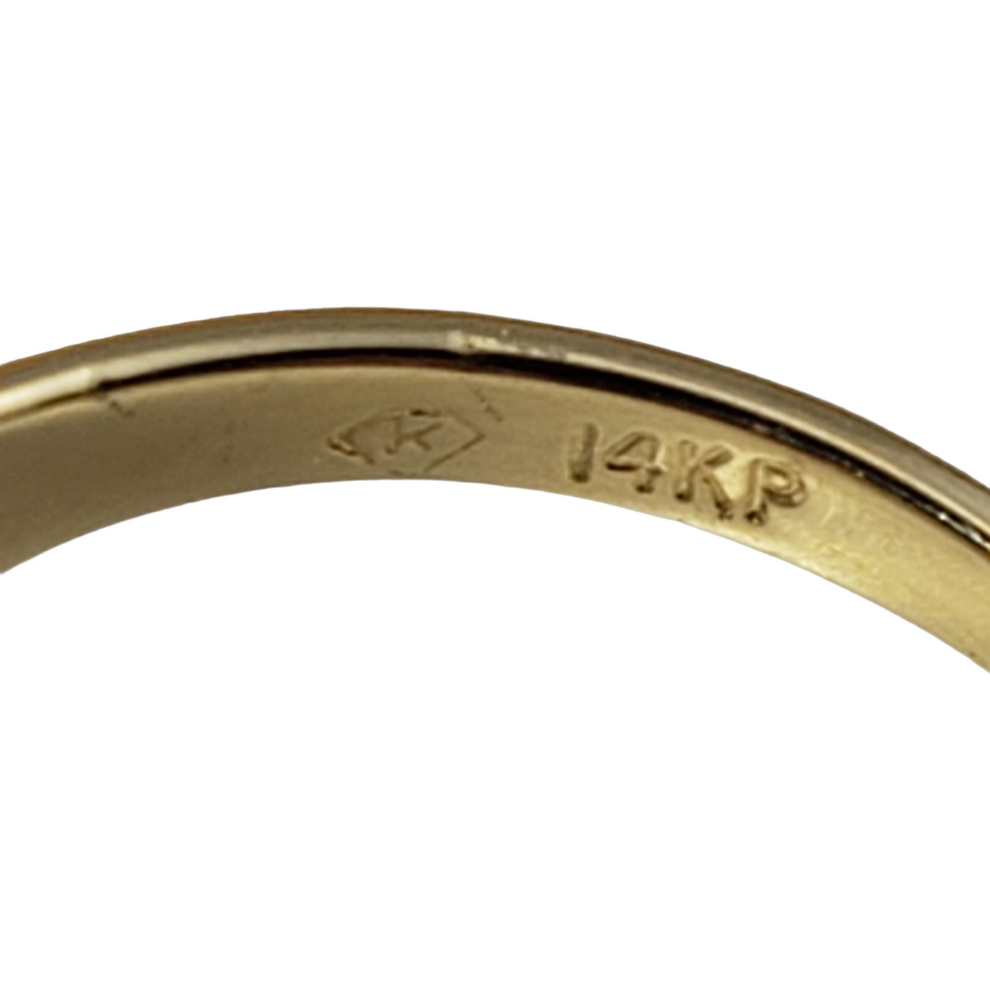 14K Gelbgold Saphir & Diamant Ring Größe 6,25 #15729 im Angebot 1