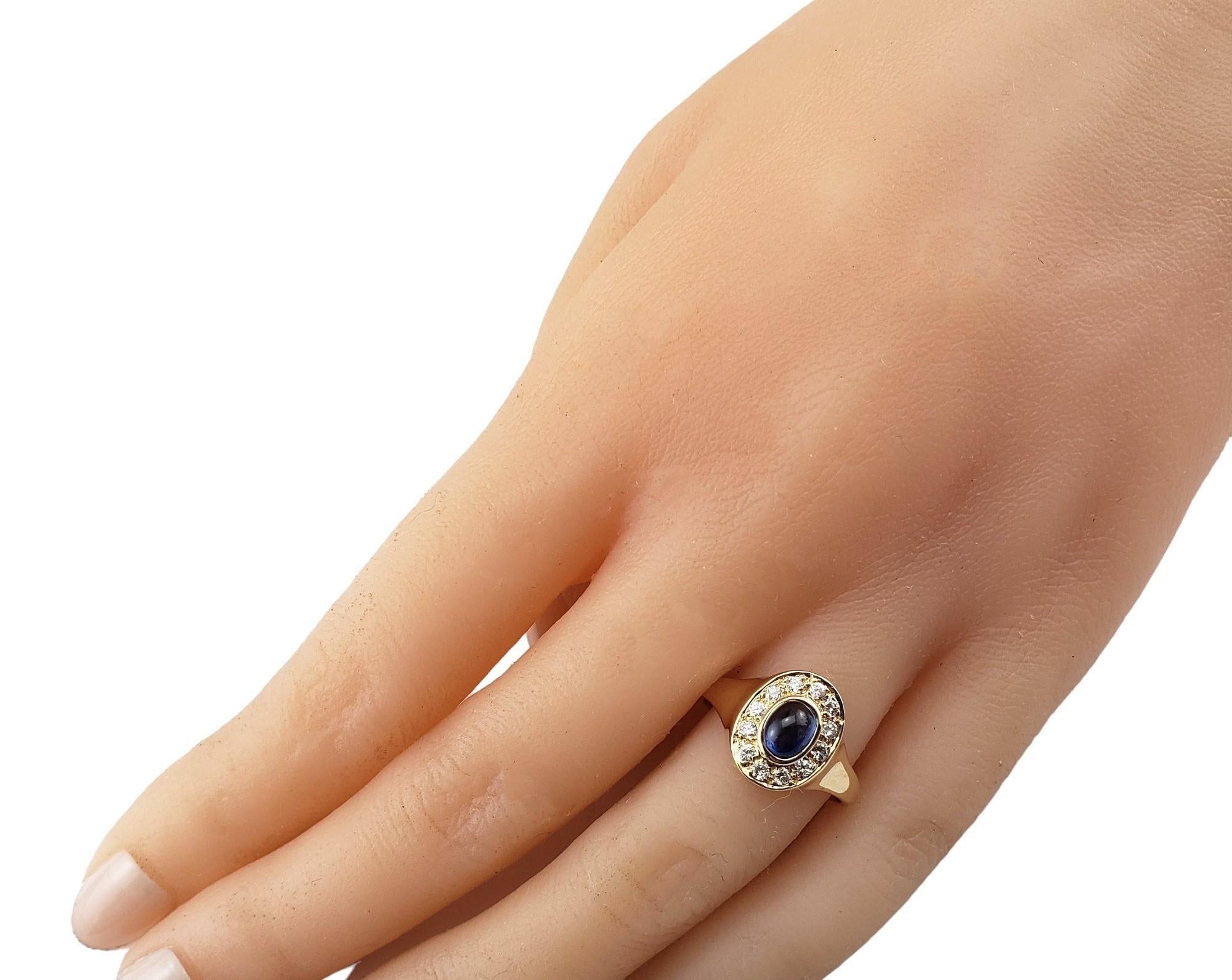14K Yellow Gold Sapphire & Diamond Ring Size 6.25 #15729 For Sale 1