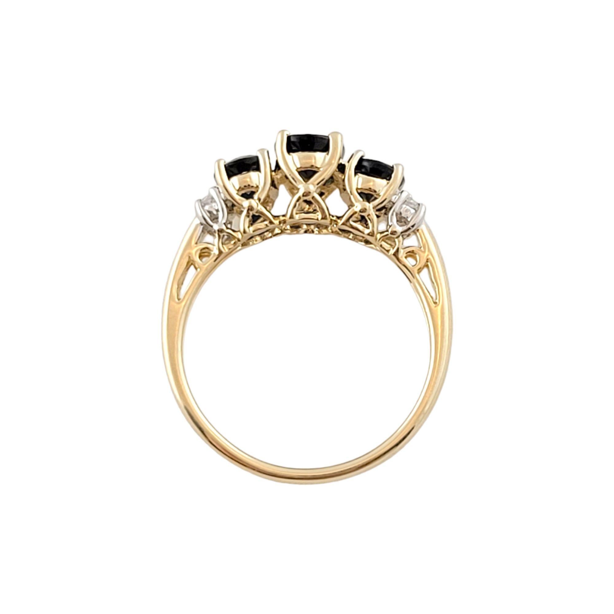 Oval Cut 14k Yellow Gold Sapphire Diamond Ring
