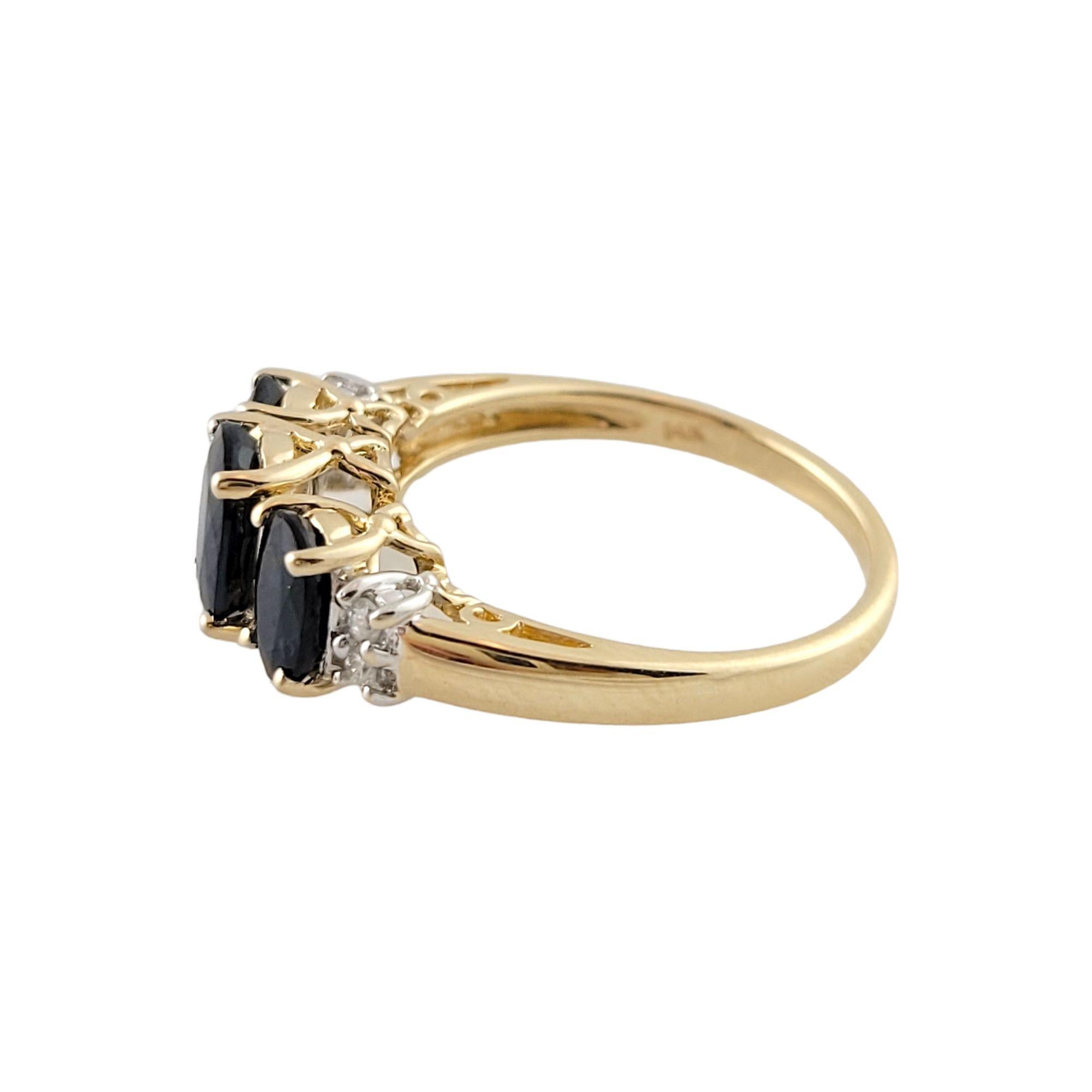 14k Yellow Gold Sapphire Diamond Ring 1