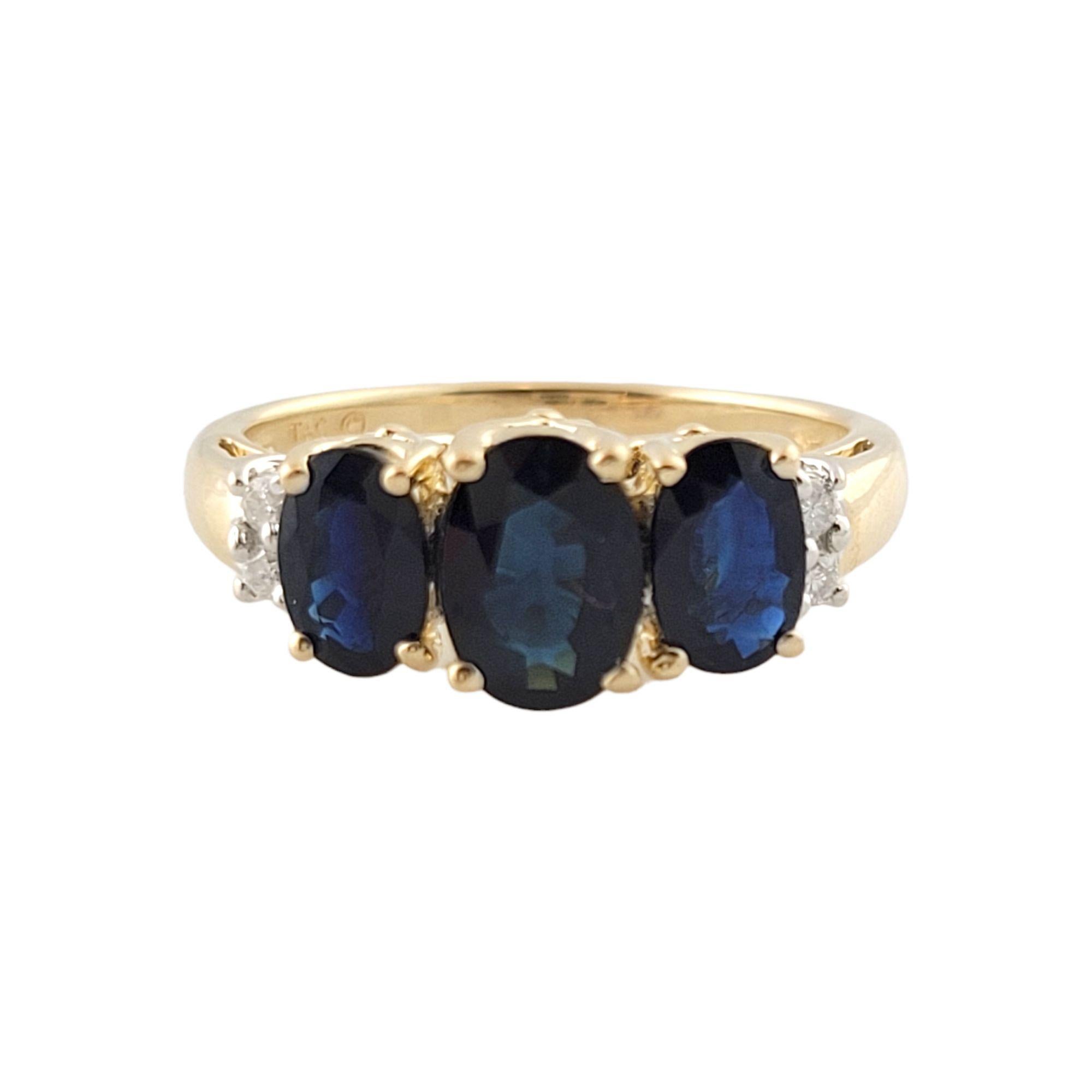 14k Yellow Gold Sapphire Diamond Ring 2