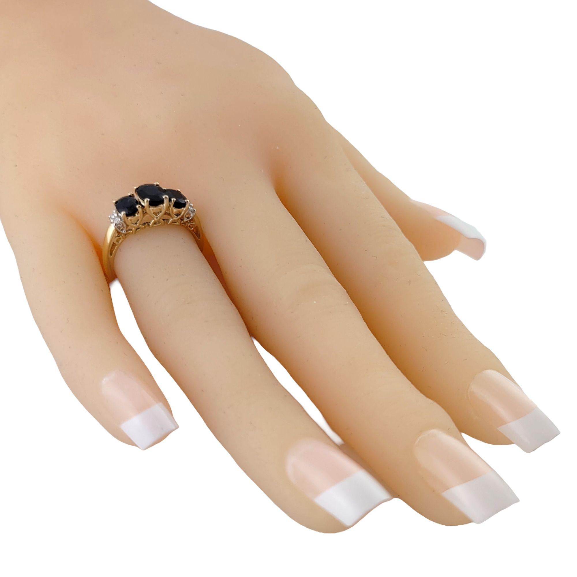 14k Yellow Gold Sapphire Diamond Ring 3