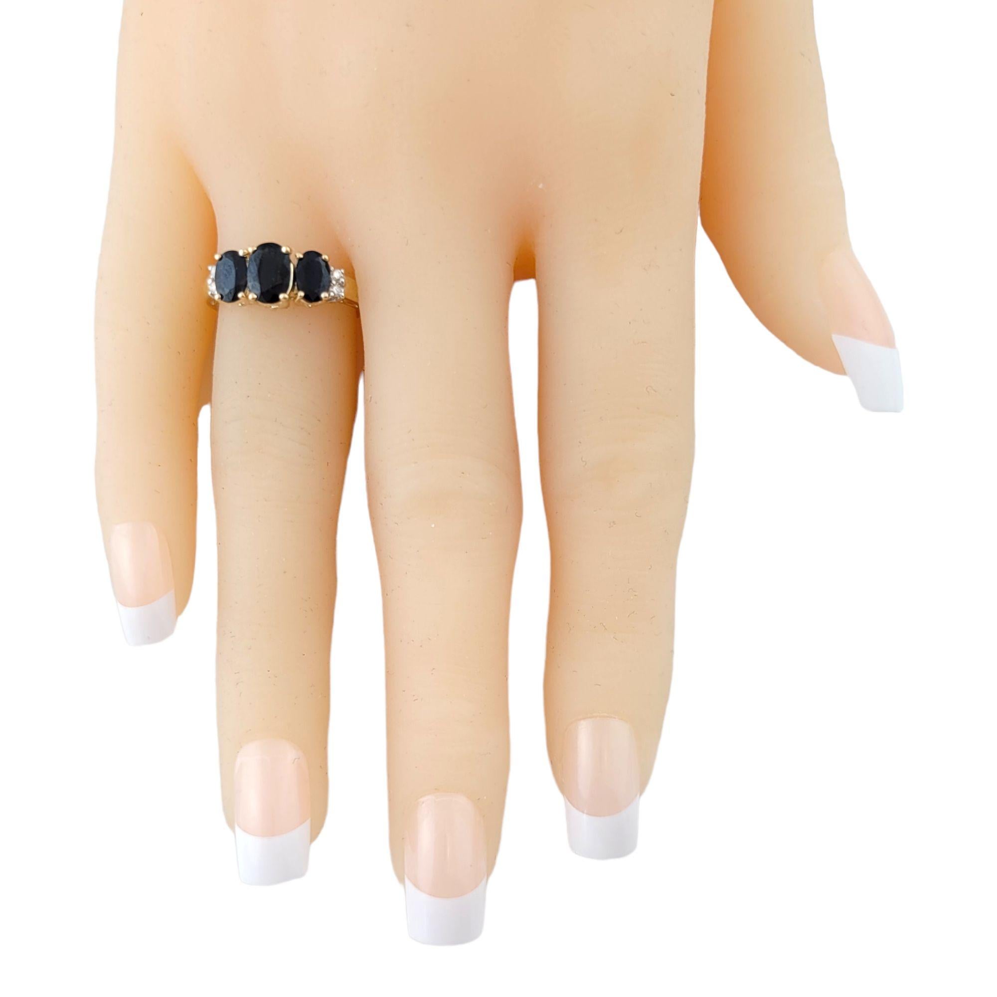 14k Yellow Gold Sapphire Diamond Ring 4