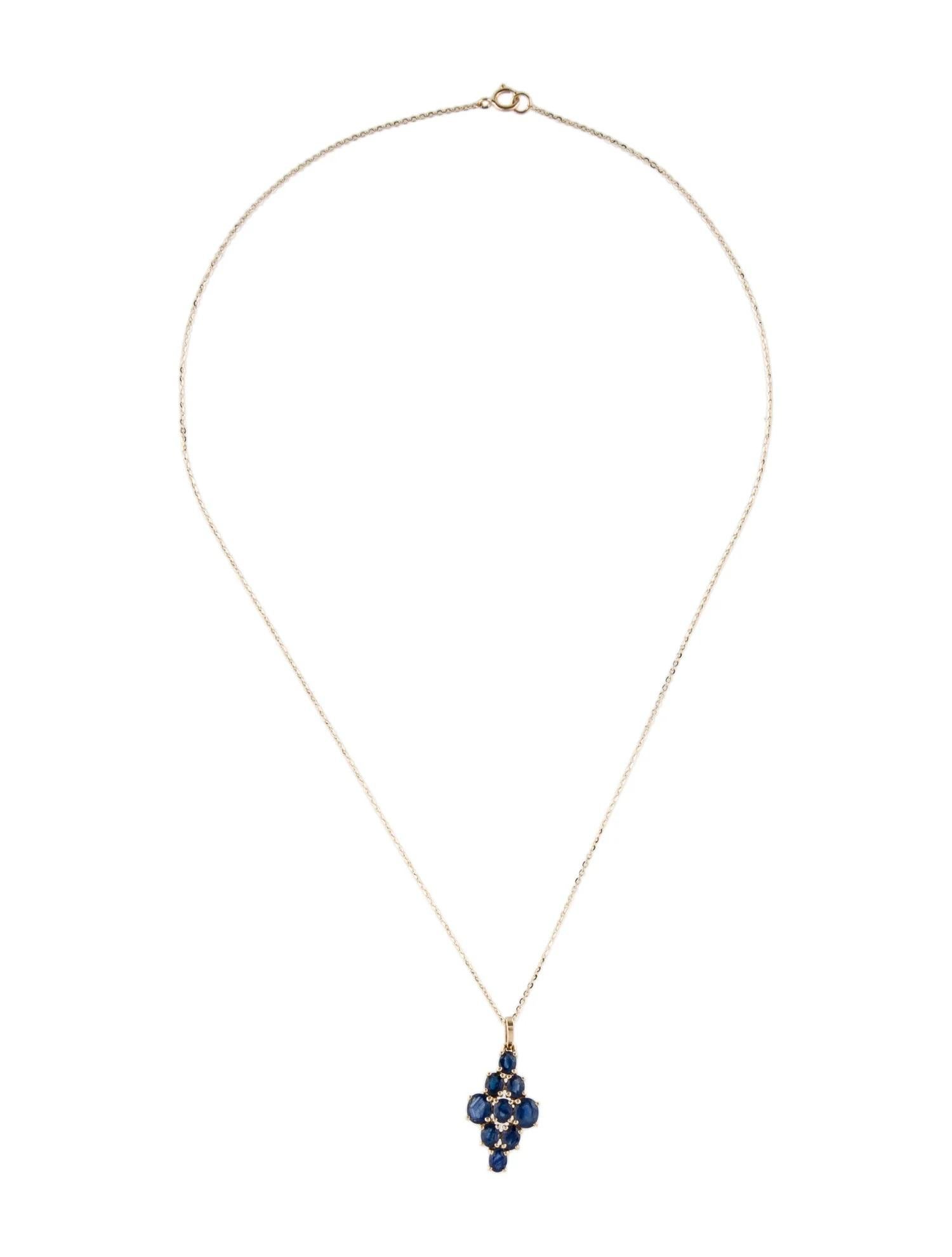 Artist 14K Yellow Gold Sapphire Pendant Necklace - 1.81 Carat Oval Brilliant For Sale