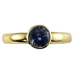 14K Yellow Gold Sapphire Ring Size 6.75 #16642