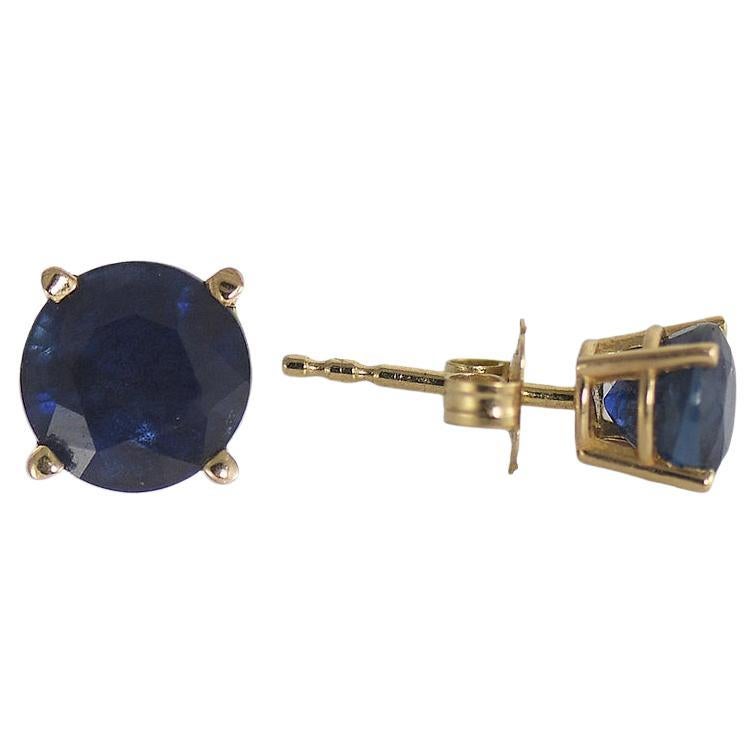 Pendientes de oro amarillo de 14 quilates con zafiro