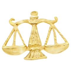 14k Yellow Gold Scales of Justice Pendant