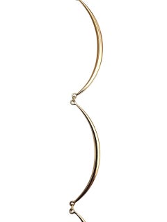 14K Yellow Gold Scalloped Link Necklace #22885