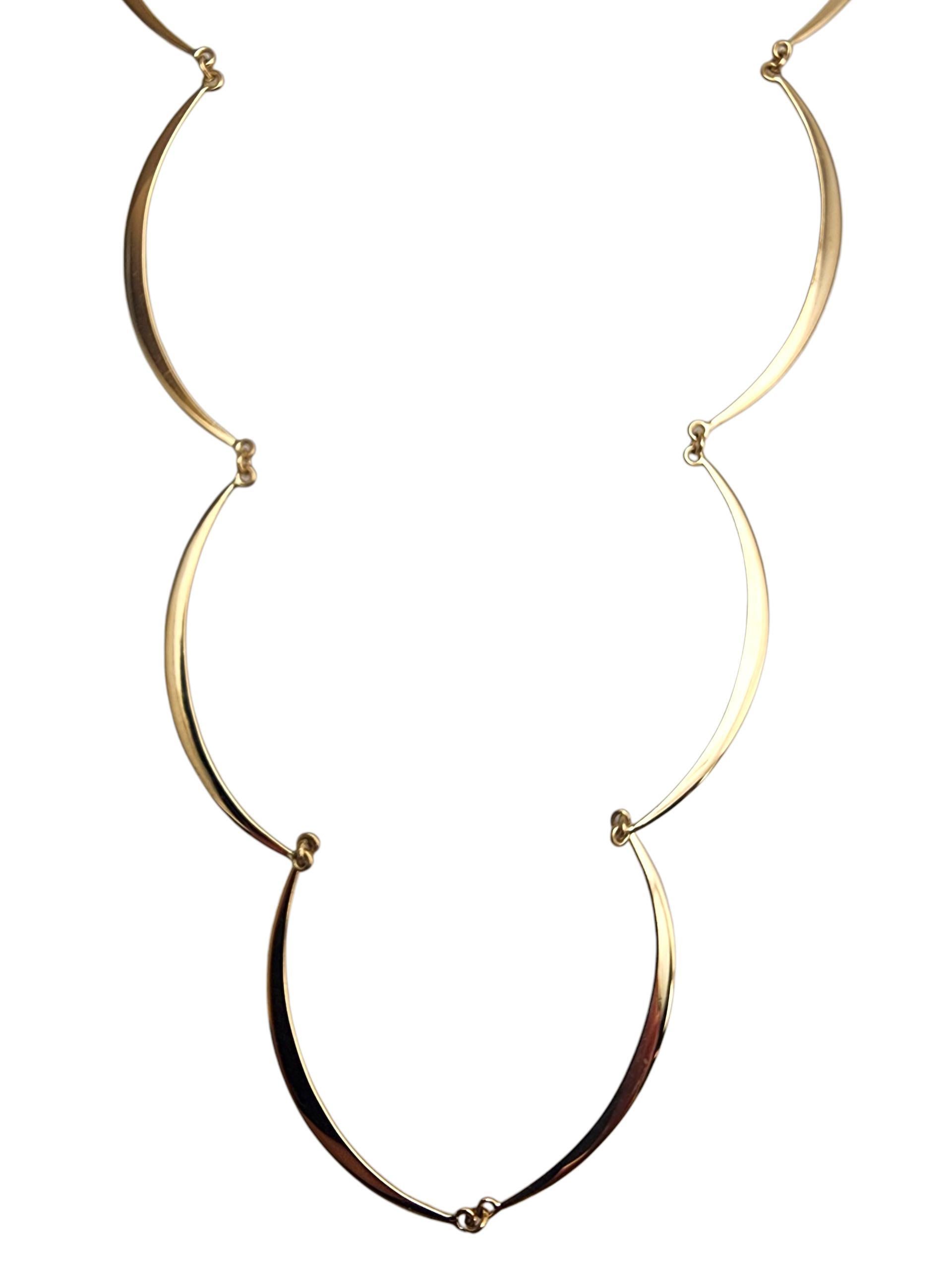 14K Yellow Gold Scalloped Link Necklace #22885 For Sale