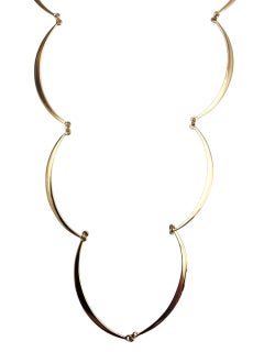 Vintage 14K Yellow Gold Scalloped Link Necklace #22885