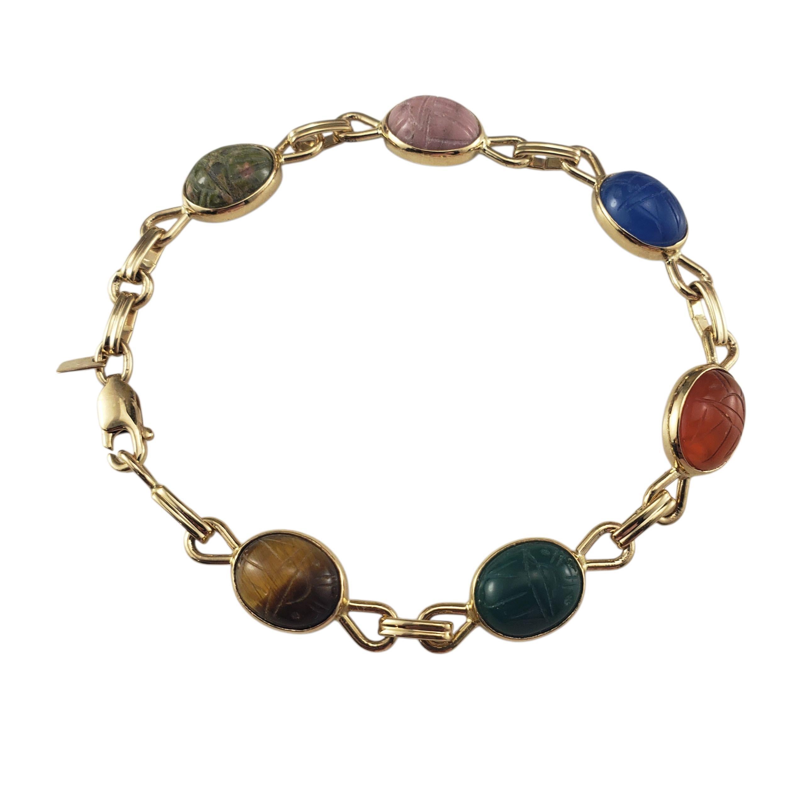 Contemporain Bracelet en or jaune 14K avec pierres en forme de scarabée #23467 en vente