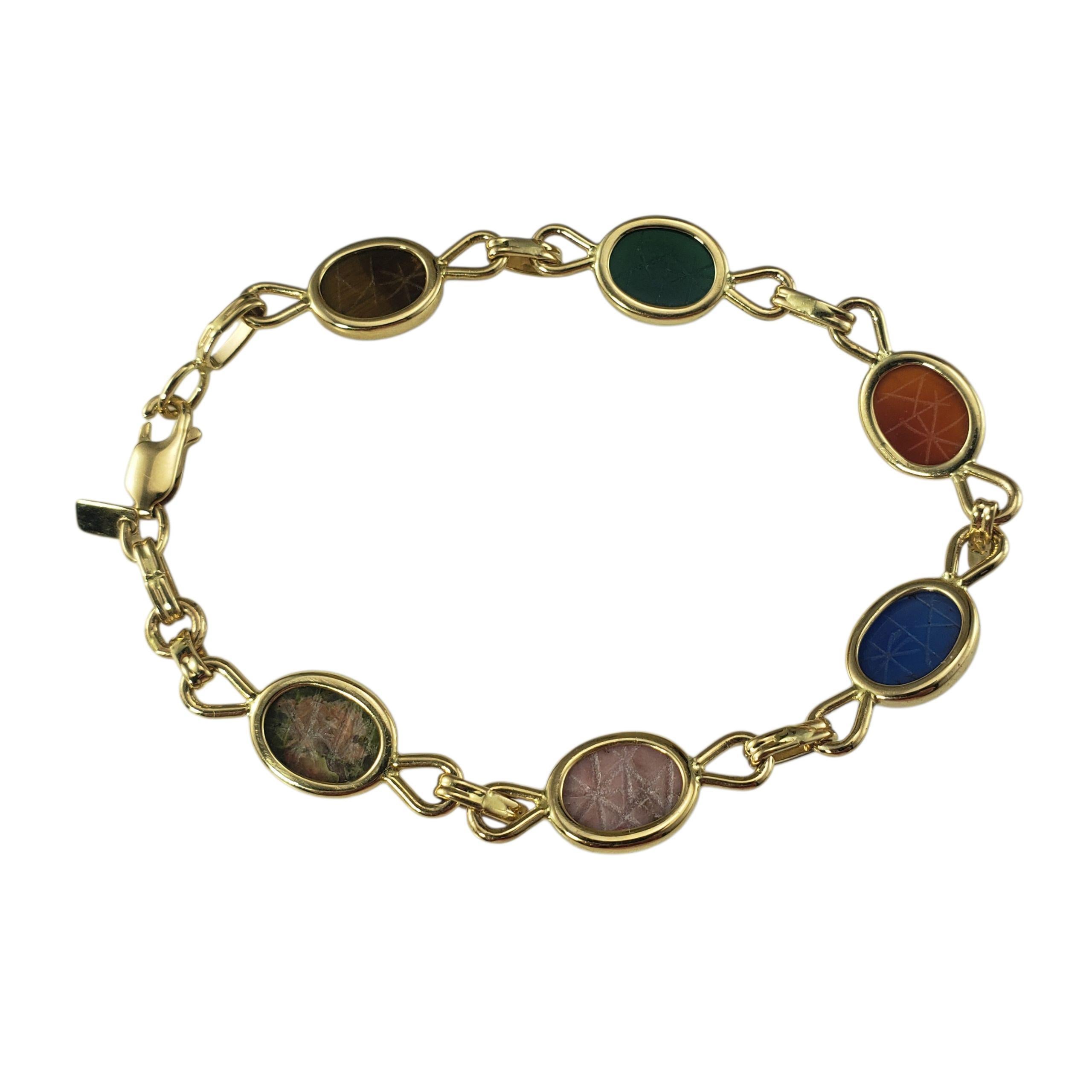 Bracelet en or jaune 14K avec pierres en forme de scarabée #23467 Bon état - En vente à Washington Depot, CT