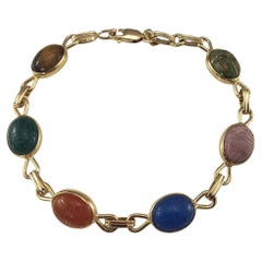 Bracelet en or jaune 14K avec pierres en forme de scarabée #23467