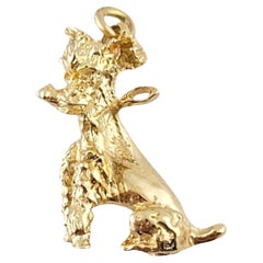 Vintage  14K Yellow Gold Schnauzer Dog Charm #15184