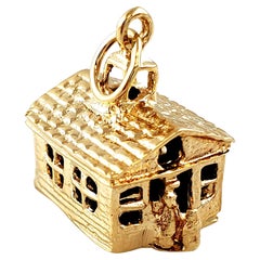 14K Yellow Gold School House Charm