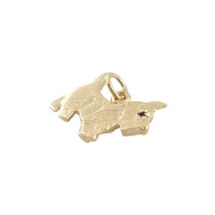 14k Yellow Gold Scottie Dog Charm