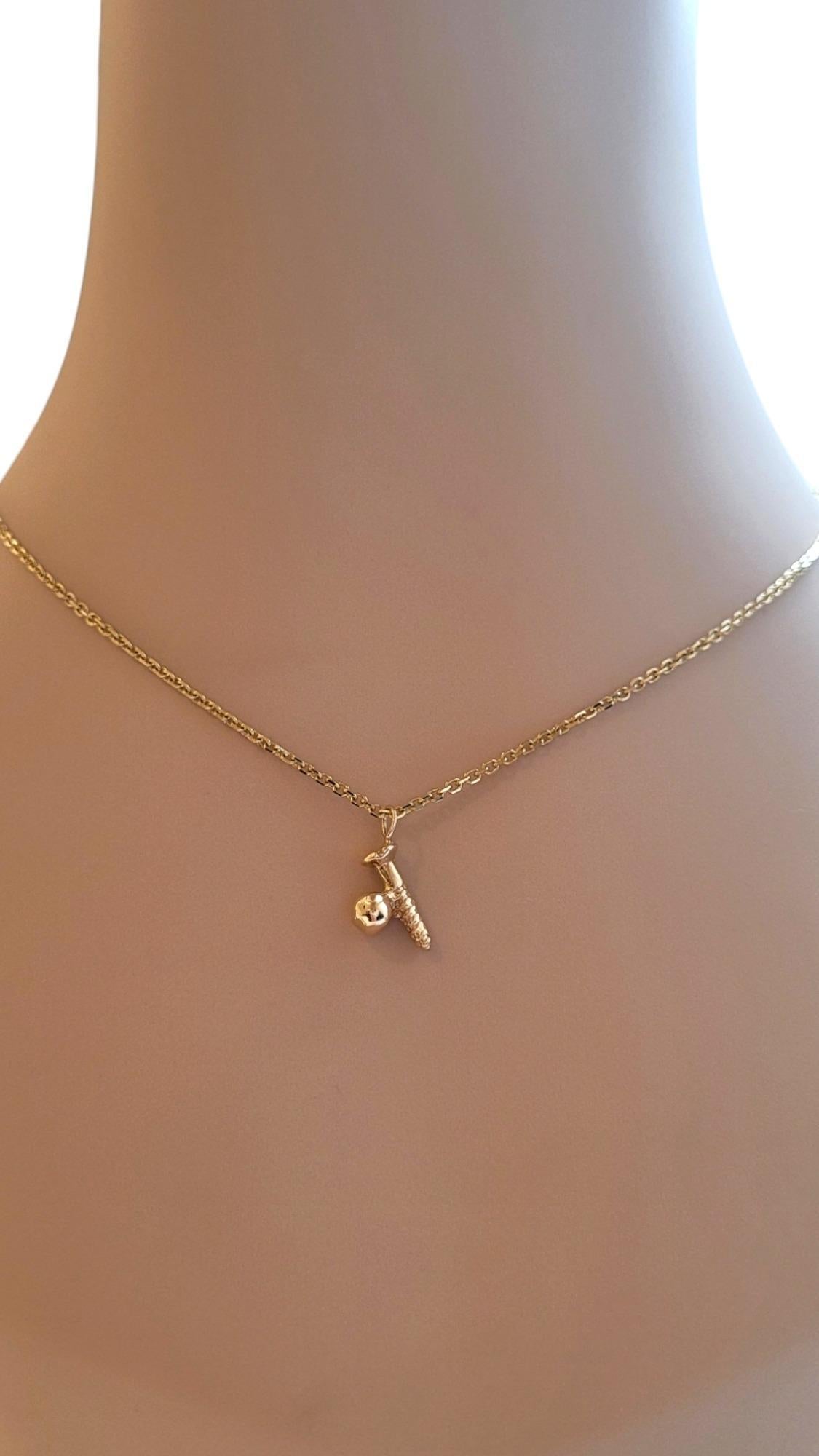 14K Yellow Gold Screw Ball Charm #20536 For Sale 3