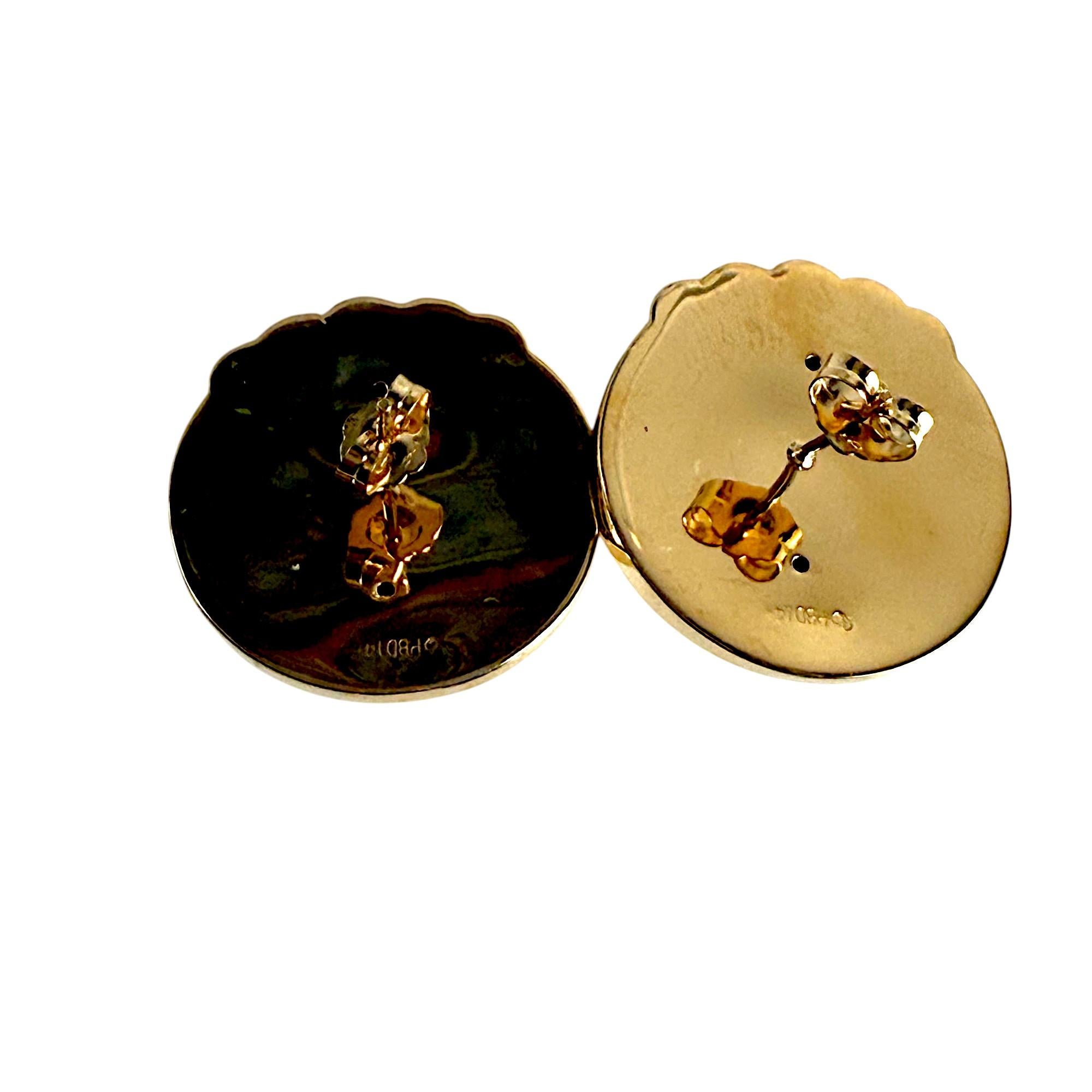 De las mujeres Pendientes de oro amarillo de 14 quilates con diseño de perlas Mabe Pearl Vintage en venta