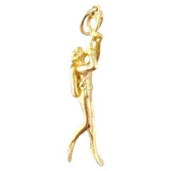 14K Yellow Gold Scuba Diver Charm #16311