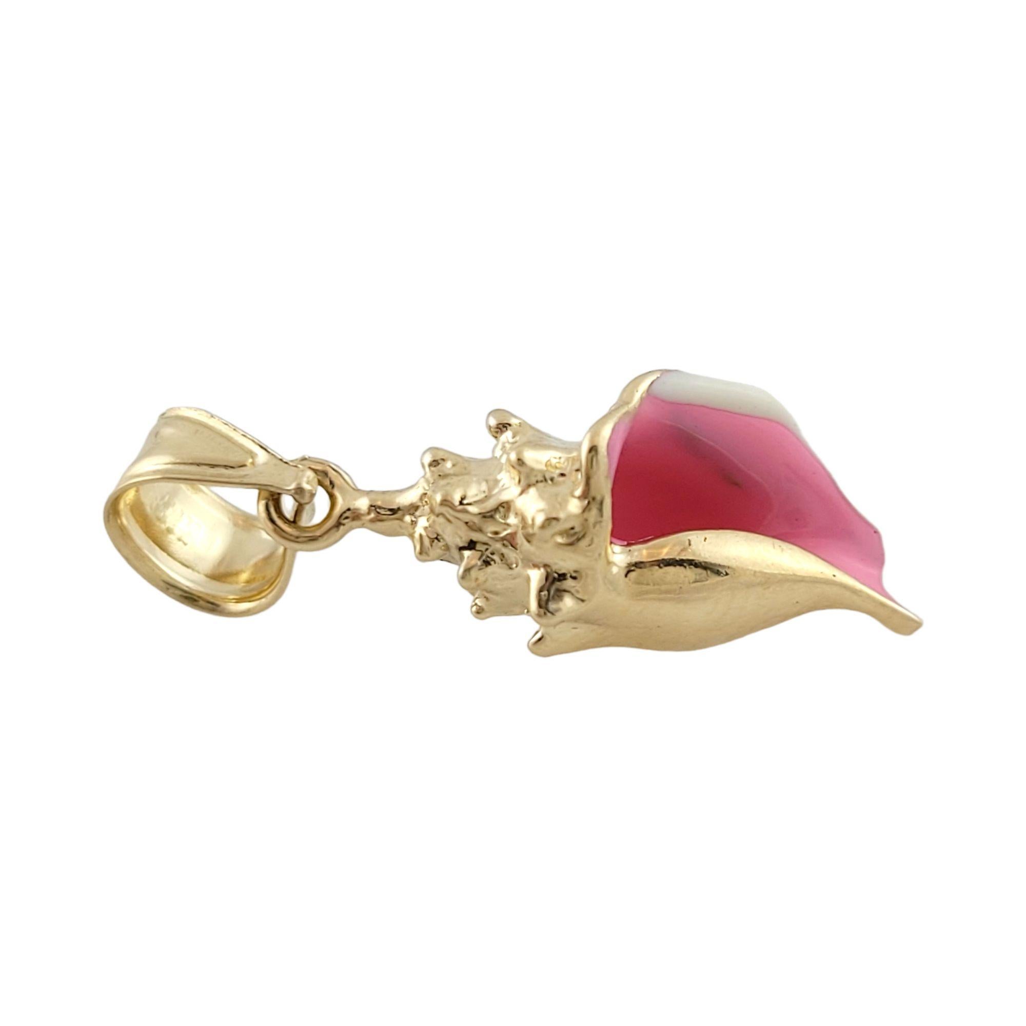 14K Yellow Gold Sea Conch Shell Charm #13388 In Good Condition For Sale In Washington Depot, CT