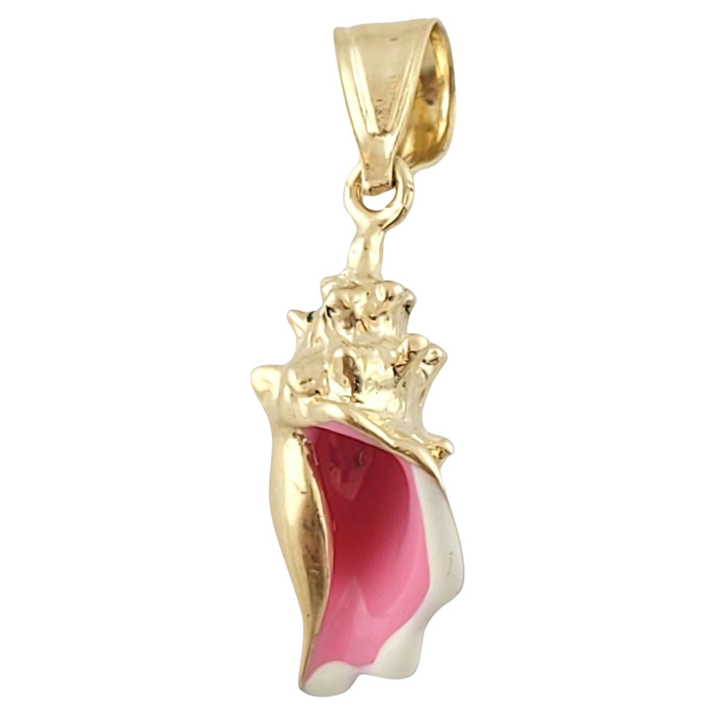14K Yellow Gold Sea Conch Shell Charm #13388 For Sale